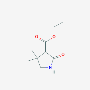 molecular formula C9H15NO3 B3043701 Ethyl 4,4-dimethyl-2-oxopyrrolidine-3-carboxylate CAS No. 90609-07-7