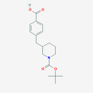 molecular formula C18H25NO4 B3043711 [3-(N-Boc-piperidinyl)methyl]-4-benzoic acid CAS No. 910442-79-4