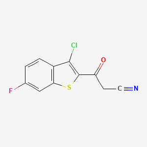 molecular formula C11H5ClFNOS B3043725 3-(3-Chloro-6-fluoro-1-benzothien-2-yl)-3-oxopropanenitrile CAS No. 914635-95-3