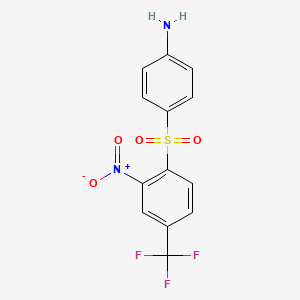 molecular formula C13H9F3N2O4S B3043726 4-Amino-2'-nitro-4'-(trifluoromethyl)diphenyl sulphone CAS No. 914636-05-8