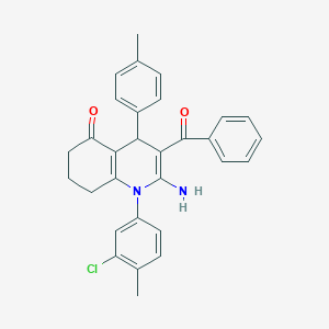 molecular formula C30H27ClN2O2 B304374 2-amino-3-benzoyl-1-(3-chloro-4-methylphenyl)-4-(4-methylphenyl)-4,6,7,8-tetrahydroquinolin-5-one 
