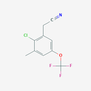 molecular formula C10H7ClF3NO B3043742 2-氯-3-甲基-5-(三氟甲氧基)苯乙腈 CAS No. 914637-21-1