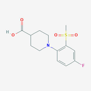 molecular formula C13H16FNO4S B3043752 1-[4-Fluoro-2-(methylsulfonyl)phenyl]piperidine-4-carboxylic acid CAS No. 914637-73-3