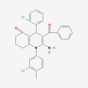molecular formula C29H24Cl2N2O2 B304376 2-amino-3-benzoyl-1-(3-chloro-4-methylphenyl)-4-(2-chlorophenyl)-4,6,7,8-tetrahydroquinolin-5-one 