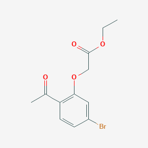 molecular formula C12H13BrO4 B3043775 2-(2-乙酰基-5-溴苯氧基)乙酸乙酯 CAS No. 91721-00-5