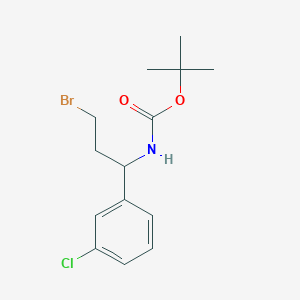 molecular formula C14H19BrClNO2 B3043788 1-(Boc-amino)-3-bromo-1-(3-chlorophenyl)propane CAS No. 924817-77-6