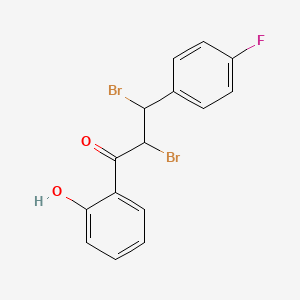 molecular formula C15H11Br2FO2 B3043814 2,3-Dibromo-3-(4-fluorophenyl)-1-(2-hydroxyphenyl)propan-1-one CAS No. 92830-84-7