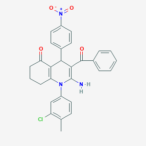 molecular formula C29H24ClN3O4 B304382 2-amino-3-benzoyl-1-(3-chloro-4-methylphenyl)-4-(4-nitrophenyl)-4,6,7,8-tetrahydroquinolin-5-one 