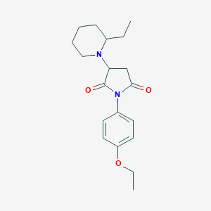 molecular formula C19H26N2O3 B304386 1-(4-Ethoxyphenyl)-3-(2-ethyl-1-piperidinyl)-2,5-pyrrolidinedione 
