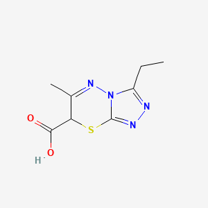 molecular formula C8H10N4O2S B3043863 3-Ethyl-6-methyl-7H-[1,2,4]triazolo[3,4-b][1,3,4]thiadiazine-7-carboxylic acid CAS No. 943115-75-1