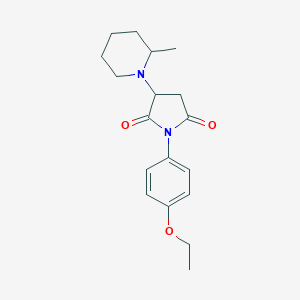 molecular formula C18H24N2O3 B304387 1-(4-Ethoxyphenyl)-3-(2-methyl-1-piperidinyl)-2,5-pyrrolidinedione 