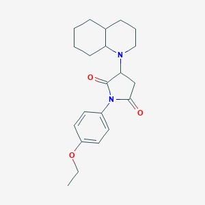 molecular formula C21H28N2O3 B304388 1-(4-ethoxyphenyl)-3-octahydro-1(2H)-quinolinyl-2,5-pyrrolidinedione 