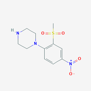 molecular formula C11H15N3O4S B3043882 1-(2-Methylsulfonyl-4-nitrophenyl)piperazine CAS No. 946157-09-1