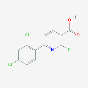 molecular formula C12H6Cl3NO2 B3043884 2-Chloro-6-(2,4-dichlorophenyl)nicotinic acid CAS No. 946385-00-8