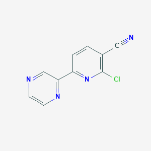 molecular formula C10H5ClN4 B3043885 2-Chloro-6-pyrazin-2-ylnicotinonitrile CAS No. 946385-06-4