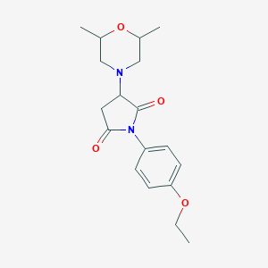molecular formula C18H24N2O4 B304389 3-(2,6-Dimethylmorpholin-4-yl)-1-(4-ethoxyphenyl)pyrrolidine-2,5-dione 