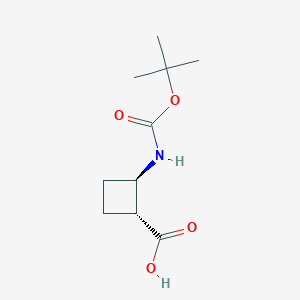 molecular formula C10H17NO4 B3043901 反式-2-{[(叔丁氧基)羰基]氨基}环丁烷-1-羧酸 CAS No. 951173-25-4