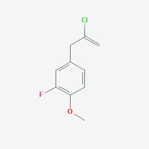 molecular formula C10H10ClFO B3043907 2-Chloro-3-(3-fluoro-4-methoxyphenyl)-1-propene CAS No. 951888-08-7