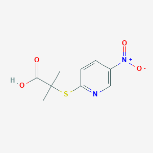 2-Methyl-2-[(5-nitro-2-pyridinyl)sulfanyl]-propanoic acid