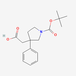 molecular formula C17H23NO4 B3043918 2-(1-(tert-Butoxycarbonyl)-3-phenylpyrrolidin-3-yl)acetic acid CAS No. 952183-51-6