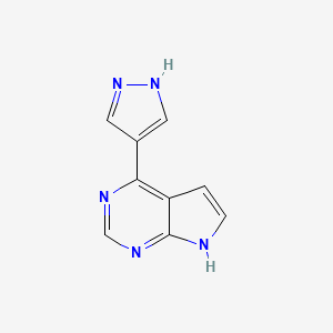 molecular formula C9H7N5 B3043923 4-{7H-pyrrolo[2,3-d]pyrimidin-4-yl}-1H-pyrazole CAS No. 952518-97-7