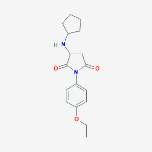 molecular formula C17H22N2O3 B304393 3-(Cyclopentylamino)-1-(4-ethoxyphenyl)-2,5-pyrrolidinedione 