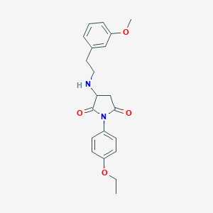 molecular formula C21H24N2O4 B304395 1-(4-Ethoxy-phenyl)-3-[2-(3-methoxy-phenyl)-ethylamino]-pyrrolidine-2,5-dione 
