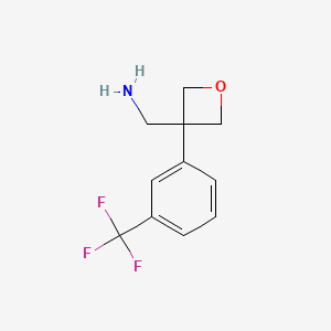 molecular formula C11H12F3NO B3043951 {3-[3-(Trifluoromethyl)phenyl]oxetan-3-yl}methanamine CAS No. 959214-88-1