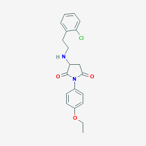 molecular formula C20H21ClN2O3 B304396 3-{[2-(2-Chlorophenyl)ethyl]amino}-1-(4-ethoxyphenyl)-2,5-pyrrolidinedione 