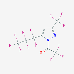 molecular formula C9HF13N2O B3043968 2,2,2-Trifluoro-1-[5-(1,1,2,2,3,3,3-heptafluoropropyl)-3-(trifluoromethyl)pyrazol-1-yl]ethanone CAS No. 959583-02-9