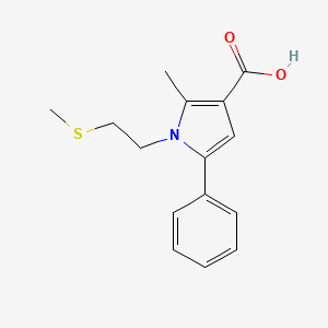 molecular formula C15H17NO2S B3043969 2-Methyl-1-(2-methylthioethyl)-5-phenylpyrrole-3-carboxylic acid CAS No. 959583-25-6