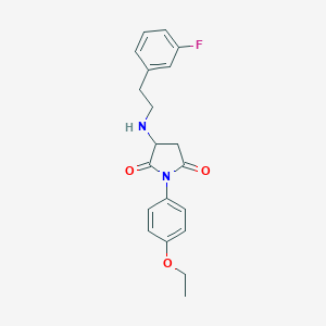 molecular formula C20H21FN2O3 B304397 1-(4-Ethoxy-phenyl)-3-[2-(3-fluoro-phenyl)-ethylamino]-pyrrolidine-2,5-dione 