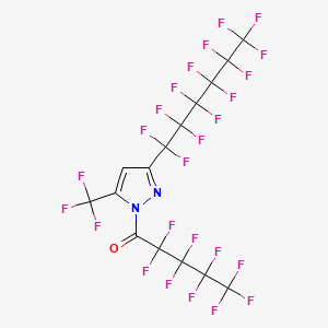 molecular formula C15HF25N2O B3043971 3(5)-(Perfluoro-n-hexyl)-5(3)-trifluoromethyl-1-(nonafluoropentanoyl)pyrazole CAS No. 959584-17-9