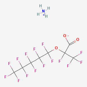 molecular formula C8H4F15NO3 B3043978 Azanium;2,3,3,3-tetrafluoro-2-(1,1,2,2,3,3,4,4,5,5,5-undecafluoropentoxy)propanoate CAS No. 96513-97-2