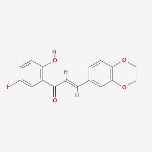 molecular formula C17H13FO4 B3043982 3-(2,3-Dihydro-1,4-benzodioxin-6-yl)-1-(5-fluoro-2-hydroxyphenyl)prop-2-en-1-one CAS No. 96755-08-7