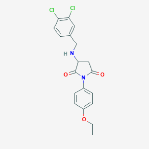 molecular formula C19H18Cl2N2O3 B304399 3-[(3,4-Dichlorobenzyl)amino]-1-(4-ethoxyphenyl)-2,5-pyrrolidinedione 