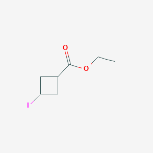 molecular formula C7H11IO2 B3043995 3-Iodo-cyclobutanecarboxylic acid ethyl ester CAS No. 98431-45-9