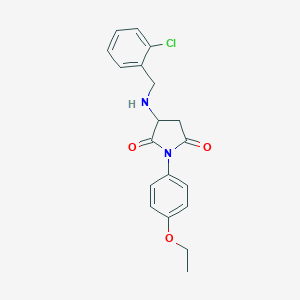molecular formula C19H19ClN2O3 B304400 3-[(2-Chlorobenzyl)amino]-1-(4-ethoxyphenyl)-2,5-pyrrolidinedione 