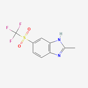 molecular formula C9H7F3N2O2S B3044000 2-Methyl-5-[(trifluoromethyl)sulphonyl]-1H-benzimidazole CAS No. 98589-22-1