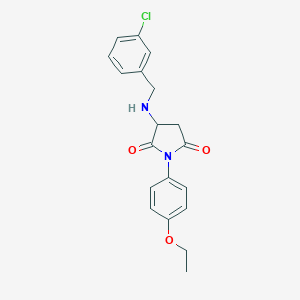 molecular formula C19H19ClN2O3 B304401 3-[(3-Chlorophenyl)methylamino]-1-(4-ethoxyphenyl)pyrrolidine-2,5-dione 