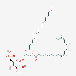 molecular formula C43H76O12S B3044021 1-O-(6-Sulfo-6-deoxy-alpha-D-glucopyranosyl)-2-O-palmitoyl-3-O-alpha-linolenoyl-D-glycerol CAS No. 123036-44-2