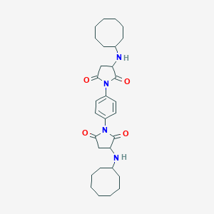 molecular formula C30H42N4O4 B304409 3-(Cyclooctylamino)-1-[4-[3-(cyclooctylamino)-2,5-dioxopyrrolidin-1-yl]phenyl]pyrrolidine-2,5-dione 