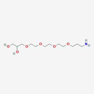molecular formula C12H27NO6 B3044095 16-Amino-4,7,10,13-tetraoxahexadecane-1,2-diol CAS No. 869308-36-1