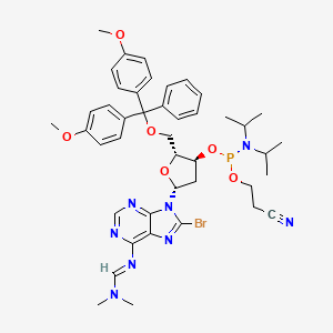 molecular formula C43H52BrN8O6P B3044101 8-Bromo-5'-O-(4,4'-dimethoxytrityl)-N6-dimethylaminomethylene-2'-deoxyadenosine, 3'-[(2-cyanoethyl)-(N,N-diisopropyl)]phosphoramidite CAS No. 207906-54-5