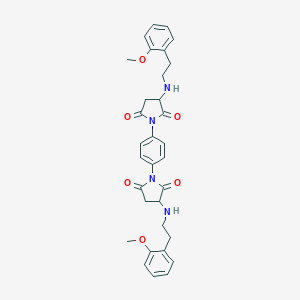molecular formula C32H34N4O6 B304411 3-{[2-(2-Methoxyphenyl)ethyl]amino}-1-[4-(3-{[2-(2-methoxyphenyl)ethyl]amino}-2,5-dioxo-1-pyrrolidinyl)phenyl]-2,5-pyrrolidinedione 