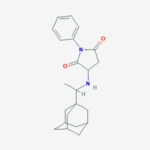 molecular formula C22H28N2O2 B304415 3-{[1-(1-Adamantyl)ethyl]amino}-1-phenyl-2,5-pyrrolidinedione 