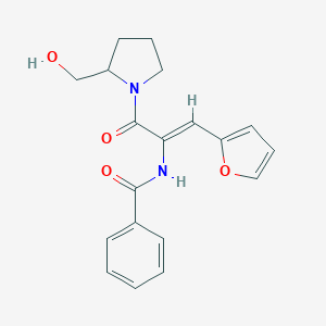 molecular formula C19H20N2O4 B304421 N-[2-Furan-2-yl-1-(2-hydroxymethyl-pyrrolidine-1-carbonyl)-vinyl]-benzamide 