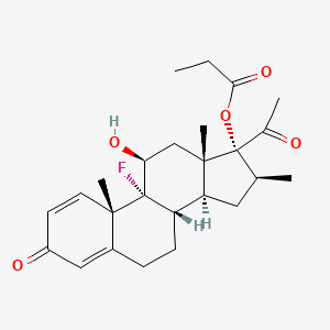 molecular formula C25H33FO5 B3044301 21-Deoxybetamethasone 17-propionate CAS No. 4351-48-8