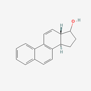 molecular formula C17H16O B3044321 Gona-1,3,5(10),6,8,11-Hexaen-17-ol, (+-)- CAS No. 7421-34-3