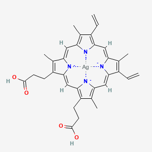 3-[(1Z,4Z,10Z,14Z)-18-(2-carboxyethyl)-7,12-bis(ethenyl)-3,8,13,17-tetramethylporphyrin-21,22,23,24-tetraid-2-yl]propanoic acid;silver